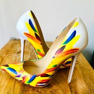 Jimmy Choo Anouk Feather print shoes